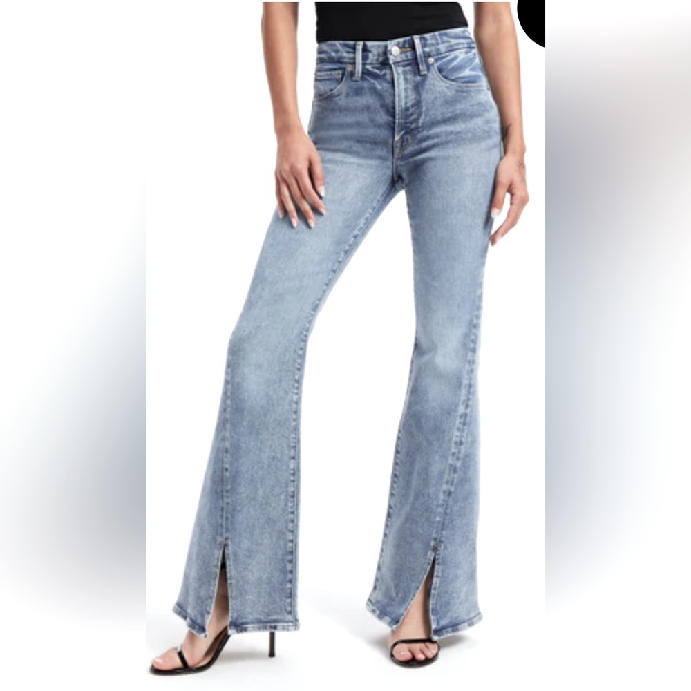 Good American Flare light compression Jeans NWT